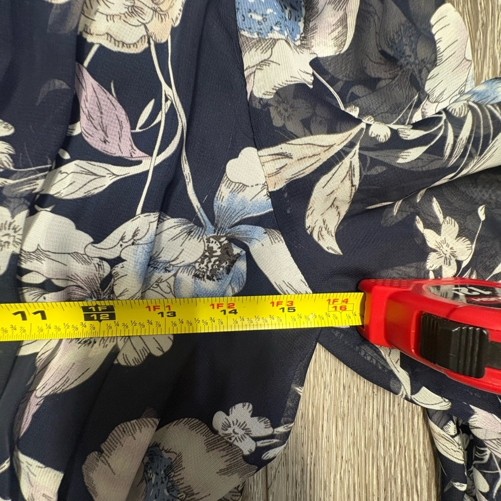 TFNC Navy Floral V-Neck Long Sleeve Chiffon Dress - Picture 8 of 14